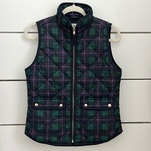 J.Crew Tartan Plaid Quilted Puffer Vest Size XS